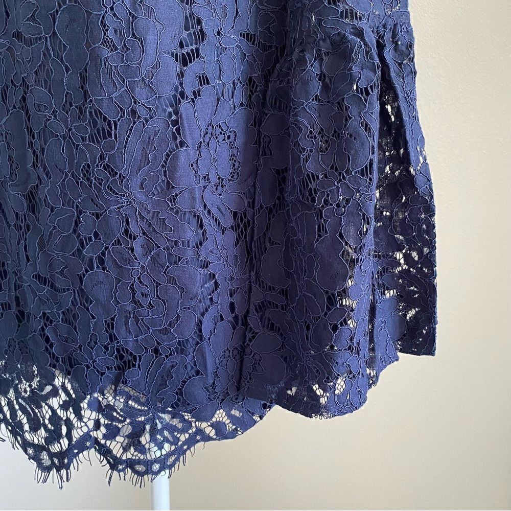 Chaser Woman’s Boho Lace Blouse Peasant Dark Blue Top M NEW - Picture 8 of 14